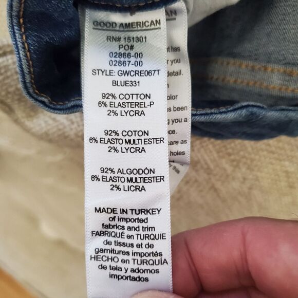 🌹 GOOD AMERICAN 🌹 Good Waist Raw Edge Skinny Jeans - [Size 28] - Picture 12 of 13